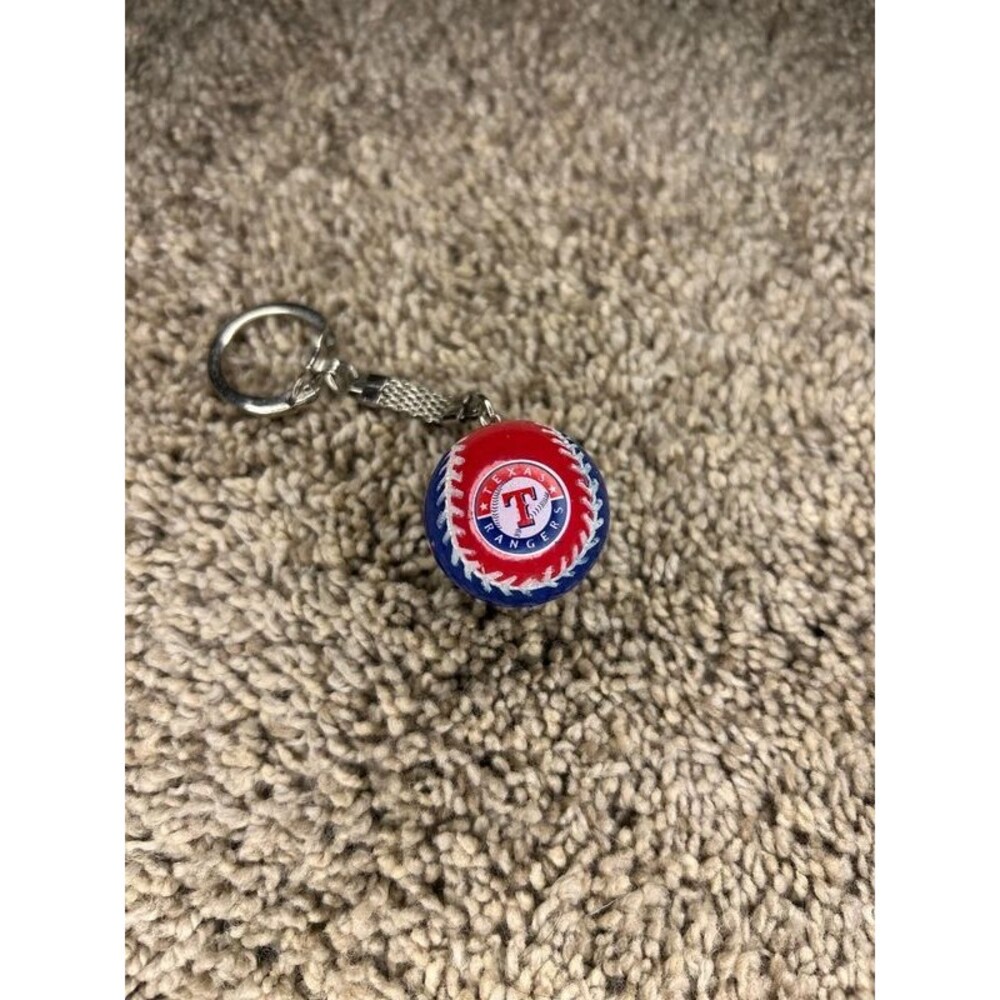 Texas Rangers baseball keychain